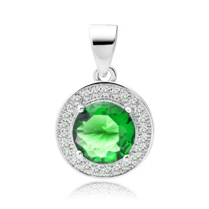 Pandantiv argint cu piatra verde DiAmanti Z1072C_G-DIA (Argint 925‰ 1,9 g.)